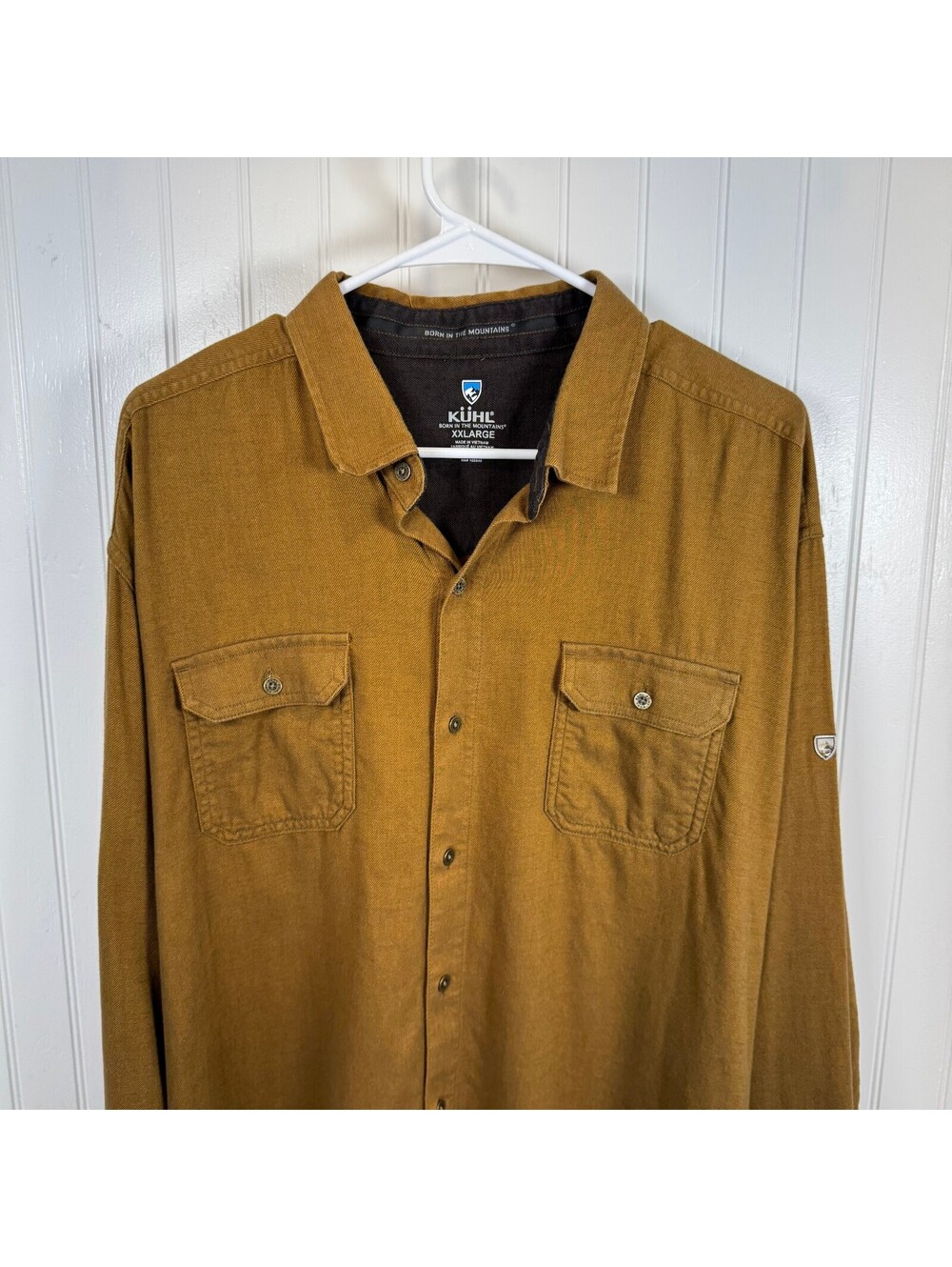 Kuhl Dillingr Men's XXL Brown Flannel Long Sleeve Button-Up Hiking Shirt